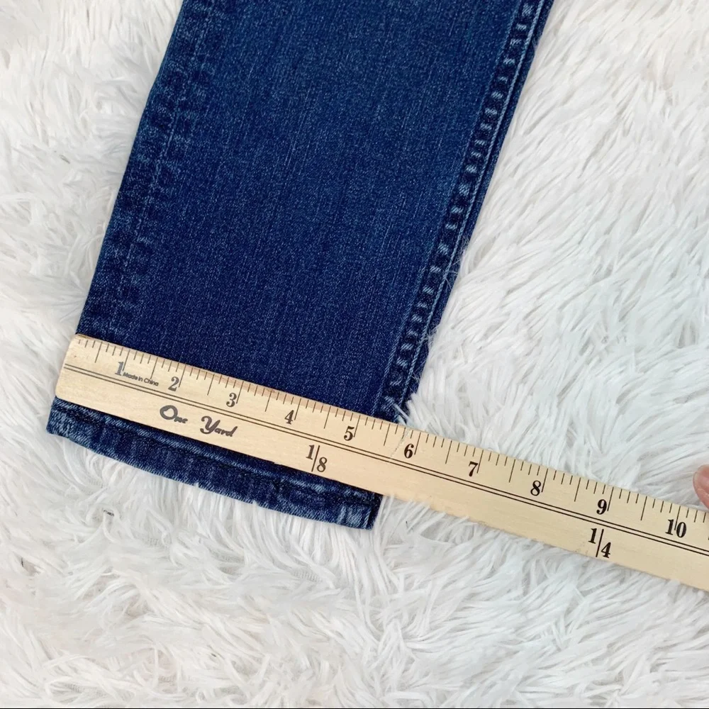 Kate Spade Broom Street‎ high rise straight jeans solid blue classic medium wash
